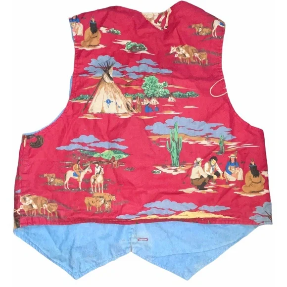 Vintage Me & My Teddy Bear Cowboys Indians Vest - Picture 2 of 3
